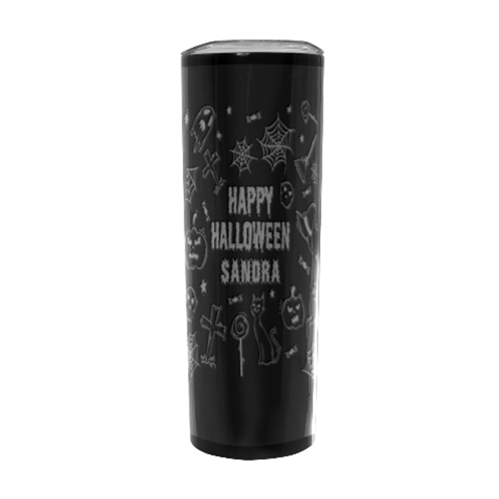 Personalized Halloween Name Any Text Stainless Steel Travel Tumbler 20oz Stainless Steel Travel Tumbler (Black)