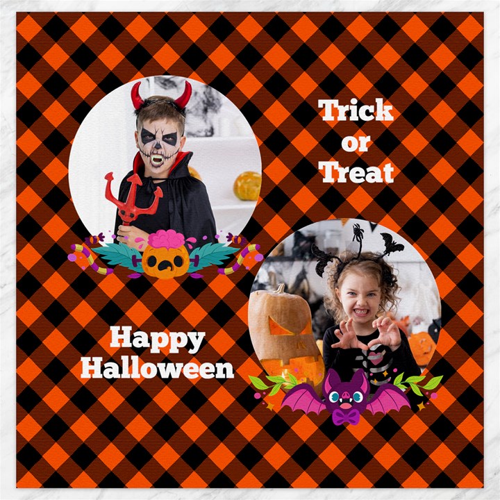 Personalized Photo Halloween Checked Pattern Canvas Canvas 20  x 20 