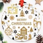 Personalized Merry Christmas Name Any Text Round Filigree Ornament Round Filigree Ornament (Two Sides) Front
