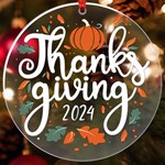 Personalized Thanksgiving UV Print Round Ornament UV Print Acrylic Ornament Round Front