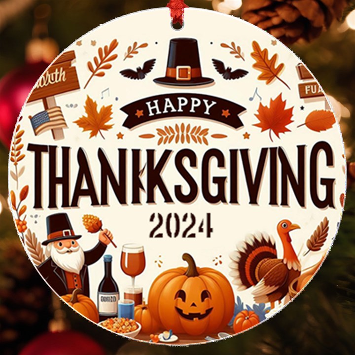 Personalized Thanksgiving Year Round Ornament UV Print Acrylic Ornament Round