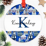 Personalized Photo Any Text Christmas Round Ornament Round Ornament (Two Sides) Back