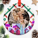 Personalized Photo Christmas Round Ornament Round Ornament (Two Sides) Front