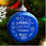 Personalized Christmas Any Text Name Led Glass Round Ornament LED Glass Round Ornament Front
