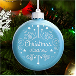 Personalized Christmas Any Text Name Led Glass Round Ornament LED Glass Round Ornament Front