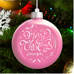 Personalized Christmas Any Text Name Led Glass Round Ornament LED Glass Round Ornament Front
