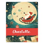 Personalized Christmas Name Any Text Two Sides Premium Plush Fleece Blanket Two Sides Premium Plush Fleece Blanket (Large) 80 x60  Blanket Back