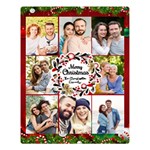 Personalized Christmas Photo Name Any Text Two Sides Premium Plush Fleece Blanket Two Sides Premium Plush Fleece Blanket (Large) 80 x60  Blanket Front