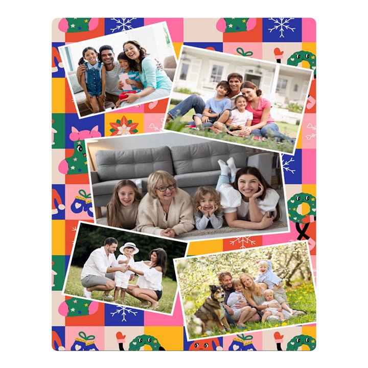 Personalized Christmas Photo Name Any Text Two Sides Premium Plush Fleece Blanket Two Sides Premium Plush Fleece Blanket (Large)