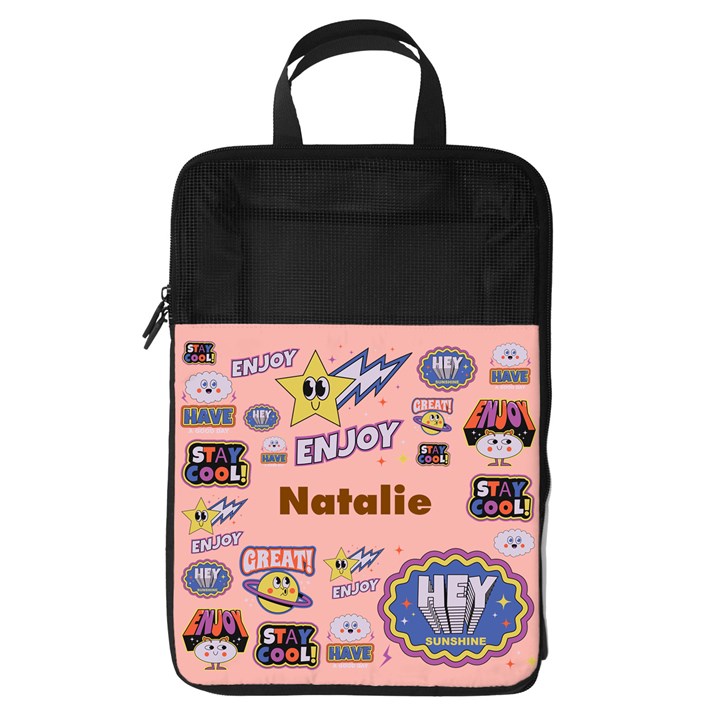 Personalized Name Any Text Good Vibes Foldable Shoe Storage Bag Foldable Shoe Storage Bag
