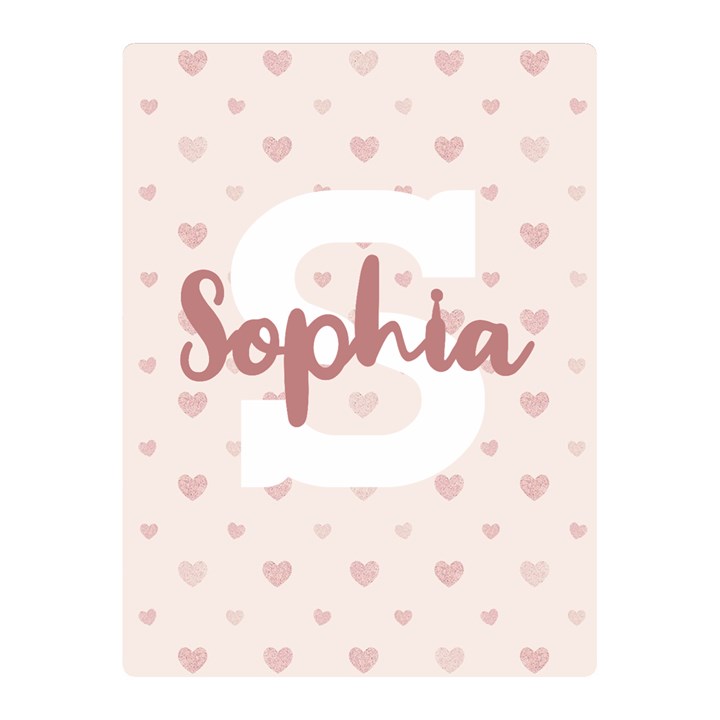 Personalized Name Monogram Heart Love Pink Two Sides Premium Plush Fleece Blanket (Mini)