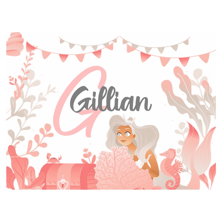 Personalized Mermaid Party Cute Child Two Sides Premium Plush Fleece Blanket (Baby Size)
