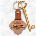 Personalized Name Any Text Engraved Wood Keychain Engraved Wood Key Chain Front