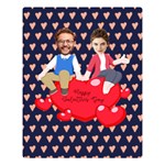 Personalized Face Cut Photo Valentine s Day Two Sides Premium Plush Fleece Blanket Two Sides Premium Plush Fleece Blanket (Large) 80 x60  Blanket Front
