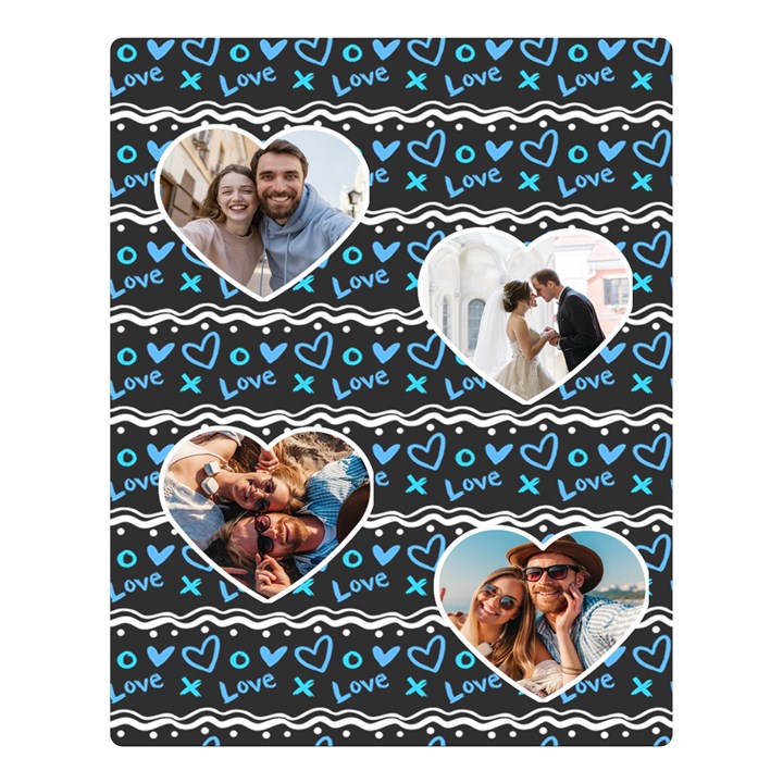 Personalized Photo Heart Frame Valentine s Day Two Sides Premium Plush Fleece Blanket Two Sides Premium Plush Fleece Blanket (Large)
