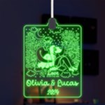 Personalized Couple Illustration Valentine Day Names Any Text LED Acrylic Ornament LED Acrylic Ornament Front