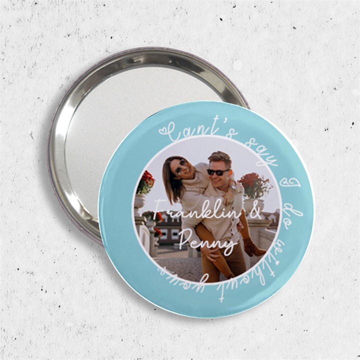 Personalized Photo Any Text Handbag Mirror 2.25  Handbag Mirror