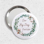 Personalized Name Any Text Wedding Leaf Frame Handbag Mirror 2.25  Handbag Mirror Front