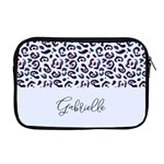 Personalized Name Any Text Leopard Print Apple MacBook Pro 17  Zipper Case Front