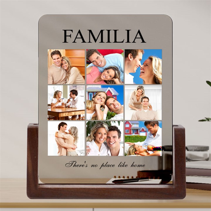 Personalized 9 Photo Couple Valentine Day Name Any Text Acrylic UV Print 6  Tabletop Frame (U-Shape)