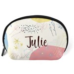 Personalized Hand Drawn Floral Name Any Text Accessory Pouch (Large) Back