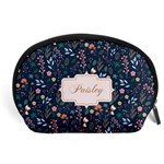 Personalized Floral Pattern Name Any Text Accessory Pouch (Large) Front