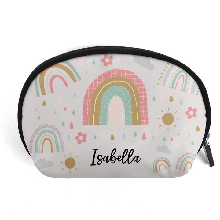 Personalized Rainbow Name Any Text Accessory Pouch (Large)