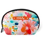 Personalized Floral Name Any Text Accessory Pouch (Large) Back