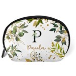 Personalized Floral Ornament Name Any Text Accessory Pouch (Large) Back