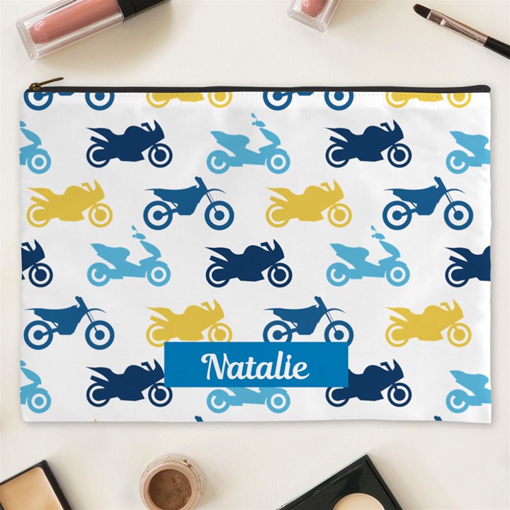 Motorcycle Pattern Cosmetic Bag (XXXL)