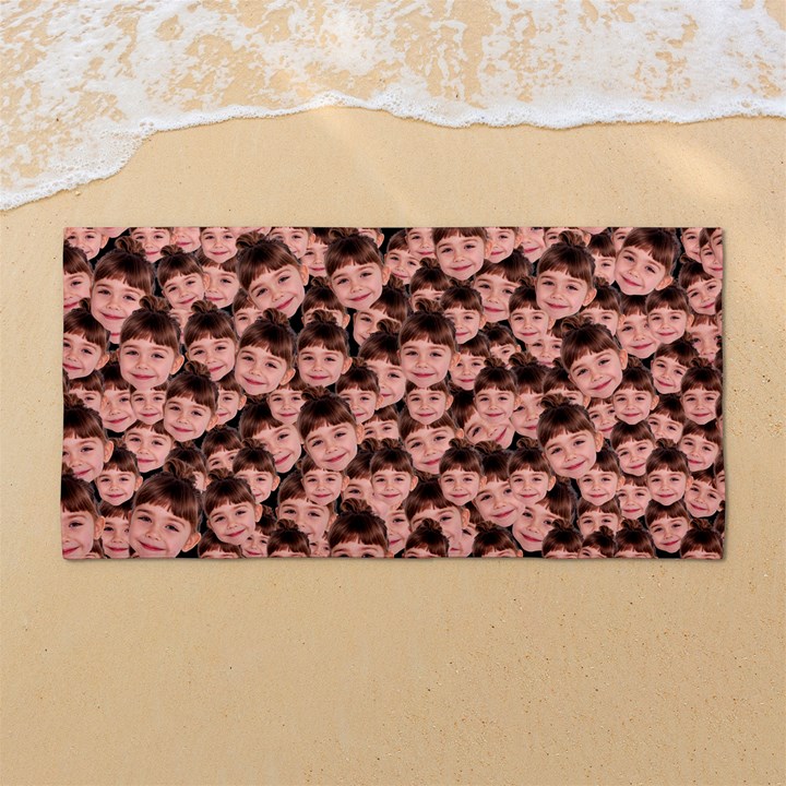 Custom Photo Many Face Head 54 X27  Super Absorbent Beach Towel	