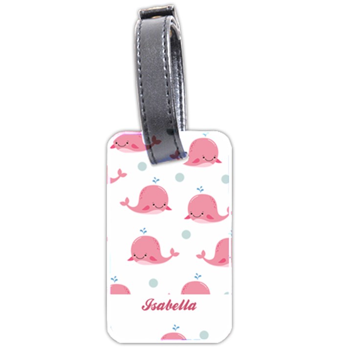 Cute Cartoon Whale Luggage Tag (two sides)