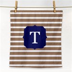 Striped Monogram  Face Towel Front