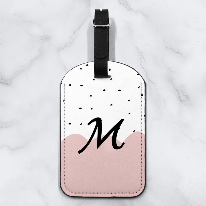 Single Initial Nappa Leather Luggage Tag Rectangle