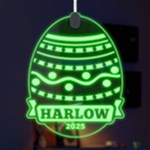 Personalized Name Easter Pattern 3 LED Acrylic Ornament Front