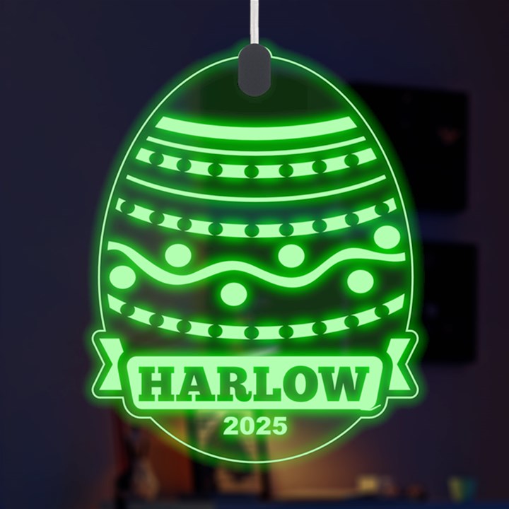 Personalized Name Easter Pattern 3 LED Acrylic Ornament
