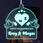 Personalized Name Love pigeon bird of peace LED Acrylic Ornament Front