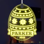 Personalized Name Easter Pattern 5 LED Acrylic Ornament Front