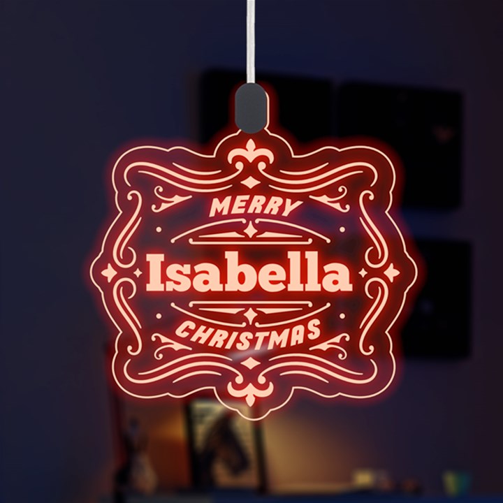 Personalized  Xmas Pattern Sign LED Acrylic Ornament