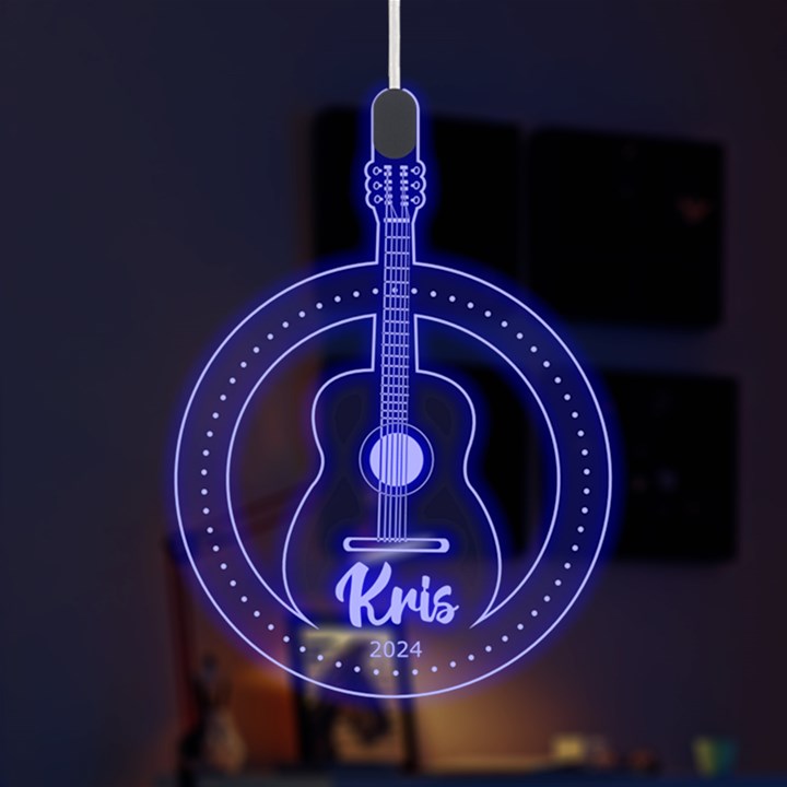 Personalized Name Musical Guitar LED Acrylic Ornament