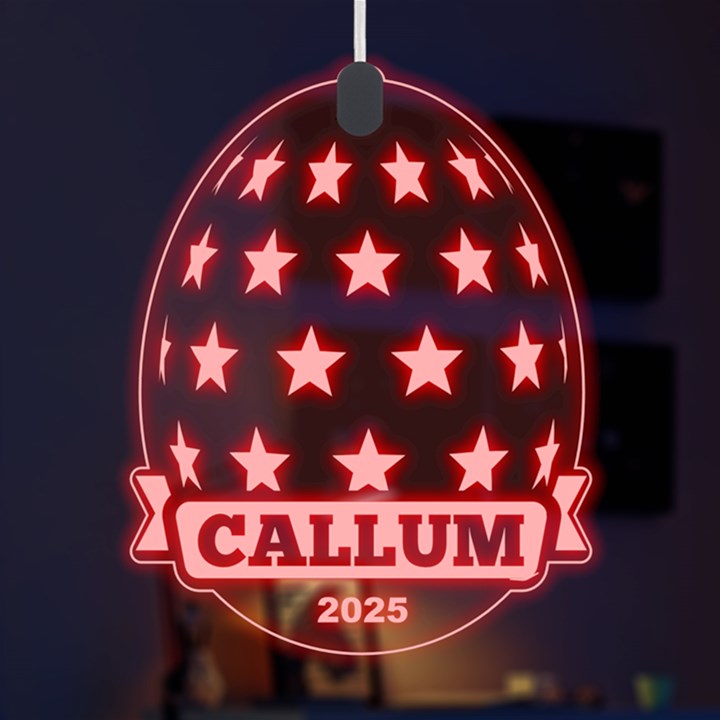 Personalized Name Easter Pattern 6 LED Acrylic Ornament