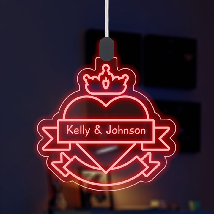 Happy Valentine Heart LED Acrylic Ornament