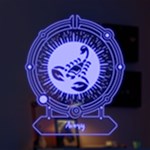 Personalized Name Zodiac sign Star Night Moonlight LED Acrylic Ornament Front