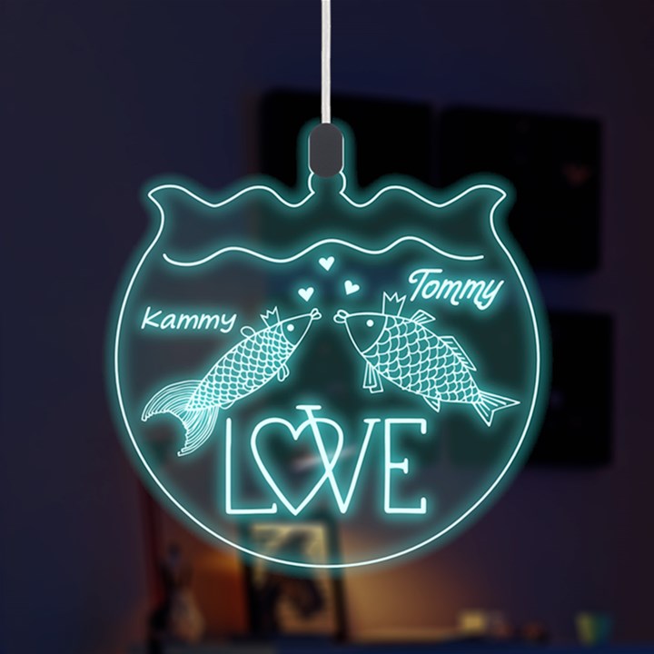 Fish Valentine LED Acrylic Ornament