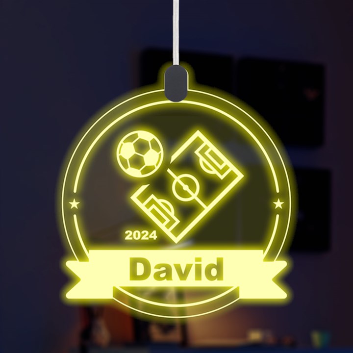 Personalized Sport Theme Soccer LED Acrylic Ornament