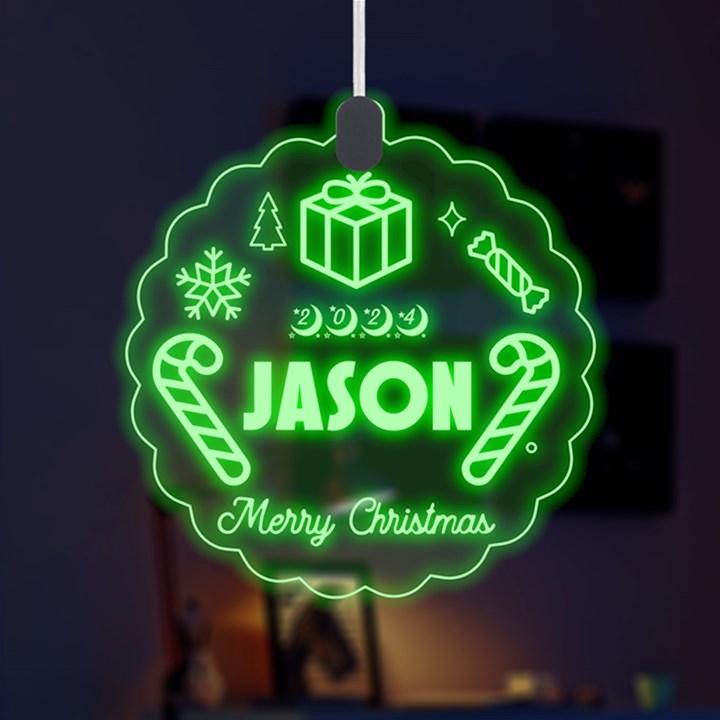 Personalized Xmas Sign LED Acrylic Ornament