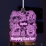 Custom Happy Easter Day Name Any Text LED Acrylic Ornament Front