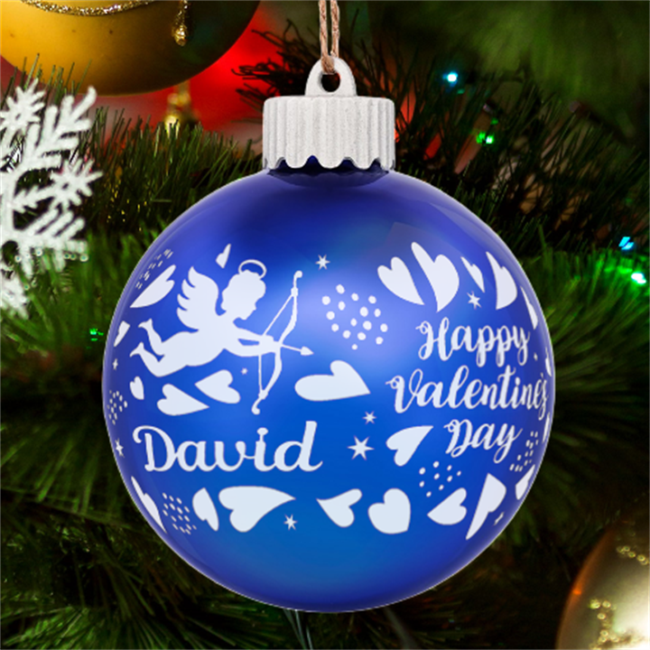  Personalized Valentines Day Name LED Glass Sphere Ornament