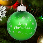 Personalized Merry Christmas Snowflake Name LED Glass Sphere Ornament Front