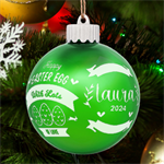 Personalized Easter Day Rabbit Egg Name LED Glass Sphere Ornament Front